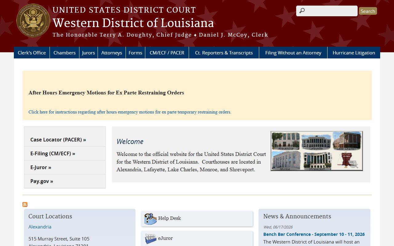 Catahoula Parish district court records federal Western District of Louisiana source