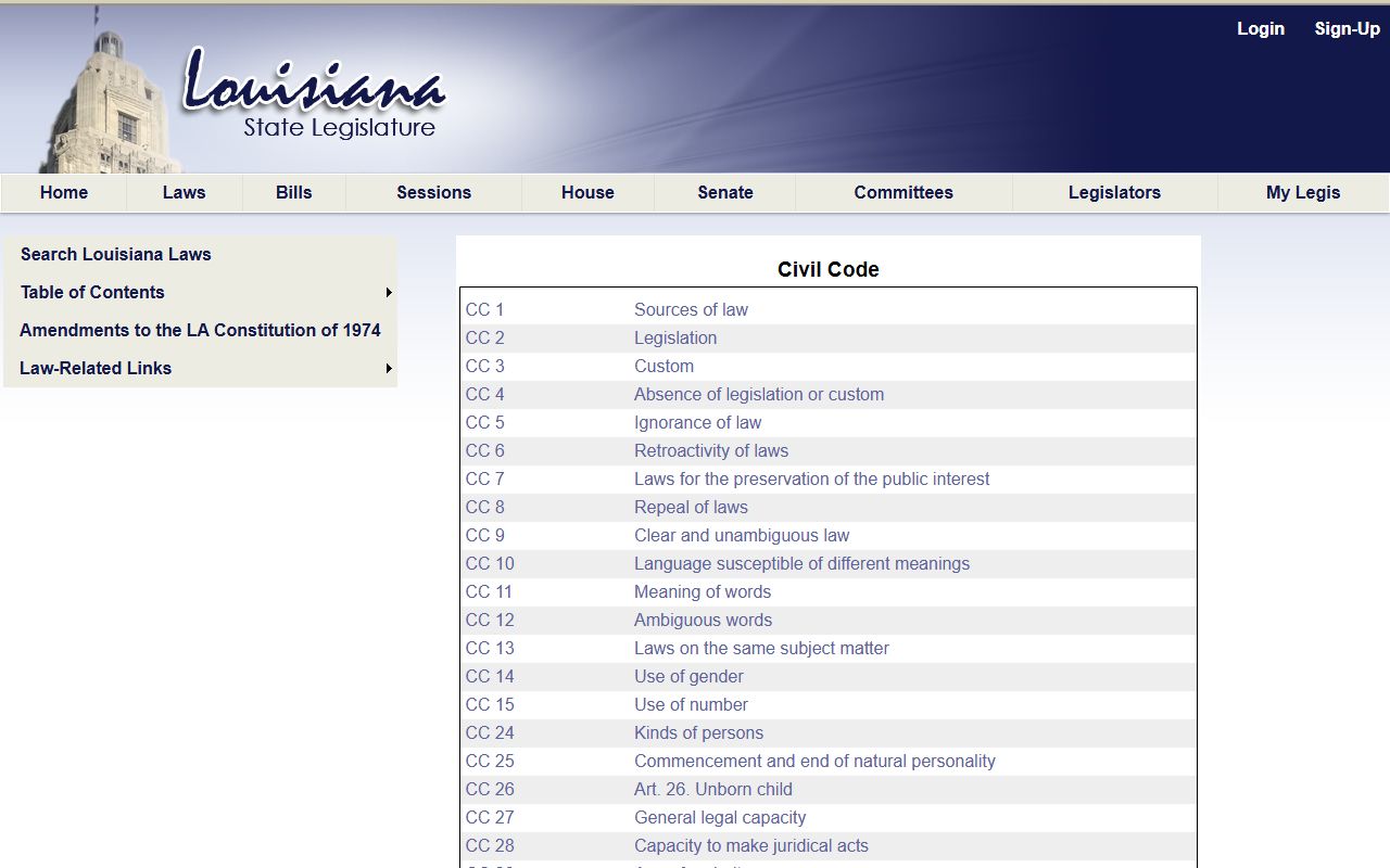 Catahoula Parish marriage and divorce records Louisiana Civil Code table