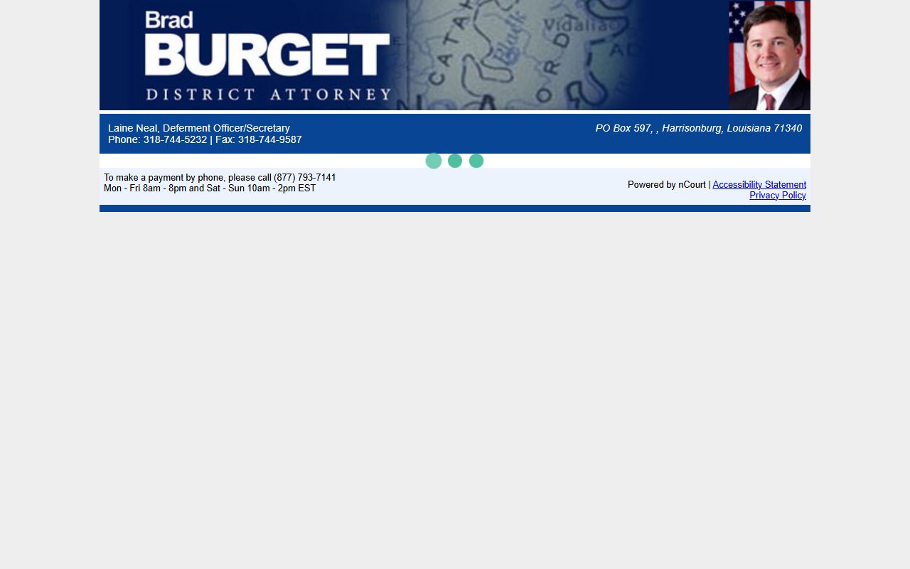 Catahoula Parish traffic court records nCourt diversion payment page